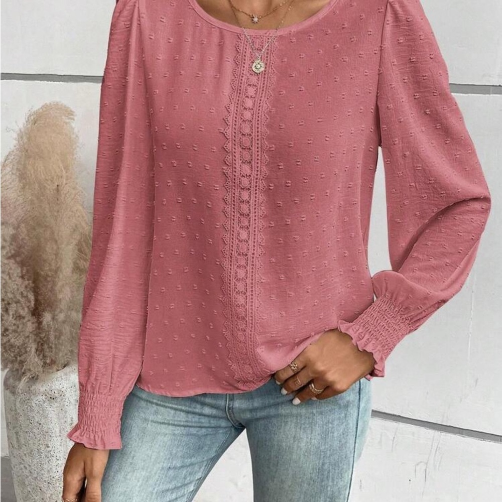 Women's Pink Textured Blouse